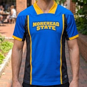 Nfinity Morehead State Eagles Cheer Top Blue Gold Black Athletic Shirt MSU